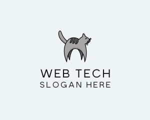 Gray Pet Cat logo design