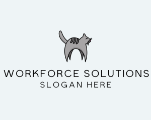 Gray Pet Cat logo design