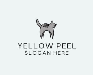 Gray Pet Cat logo design