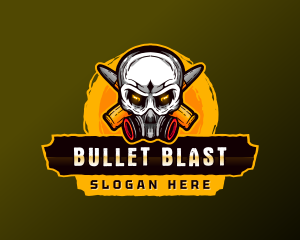 Skull Mask Bullet logo design