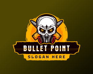 Skull Mask Bullet logo design