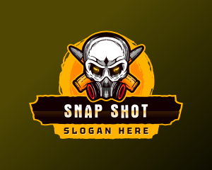 Skull Mask Bullet logo design