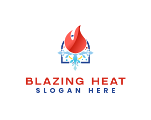 HVAC Heat Cold logo design