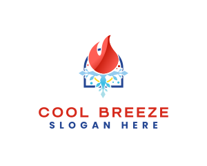 HVAC Heat Cold logo design