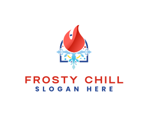 HVAC Heat Cold logo design