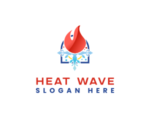 HVAC Heat Cold logo design