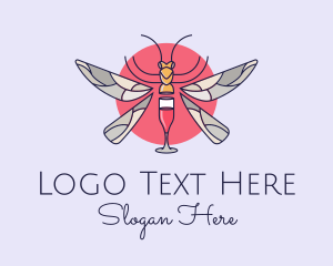 Wine Glass Dragonfly logo