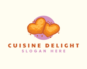 Heart Cookie Sweet logo design