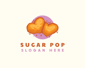 Heart Cookie Sweet logo design