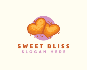 Heart Cookie Sweet logo design