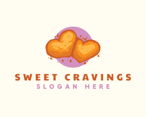 Heart Cookie Sweet logo design