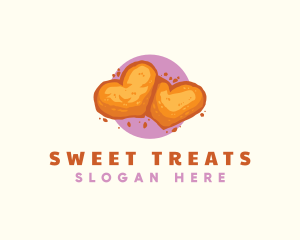 Heart Cookie Sweet logo design