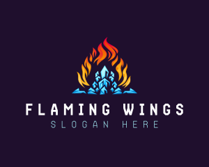 Blazing Fire Ice Crystal logo design