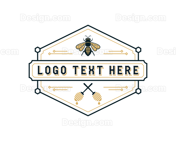 Beekeeper Honey Hexagon Logo