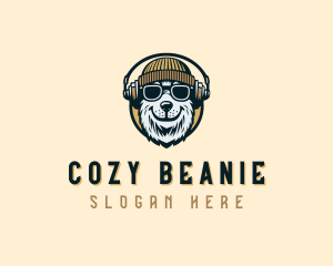 Hipster Bear Disc Jockey logo design