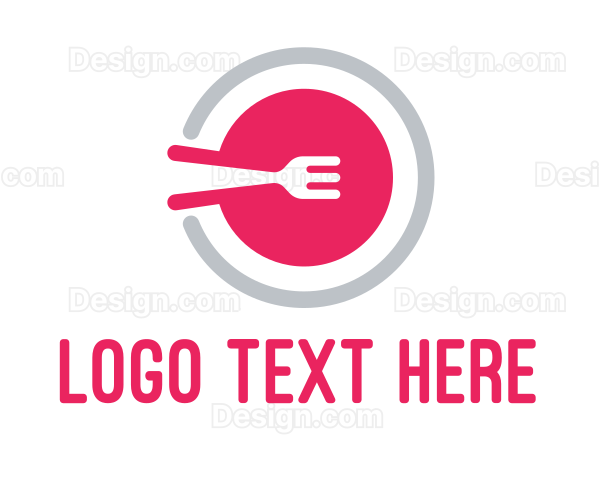 Pink Restaurant Plate Logo