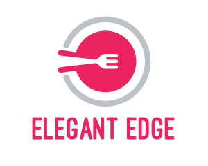 Pink Restaurant Plate logo design