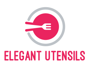 Pink Restaurant Plate logo design