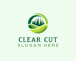 Grass Cutting Lawn logo design