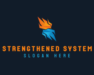 Fire Ice Element logo design