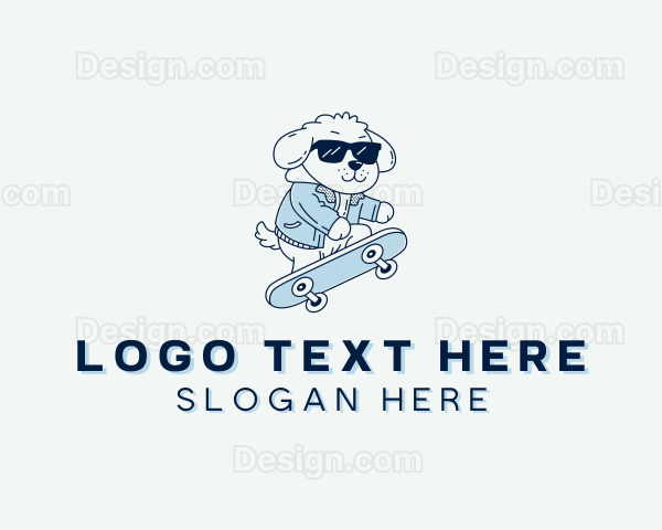 Sunglasses Dog Skateboard Logo