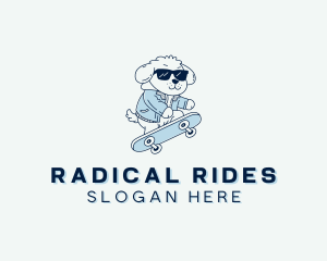 Sunglasses Dog Skateboard logo design