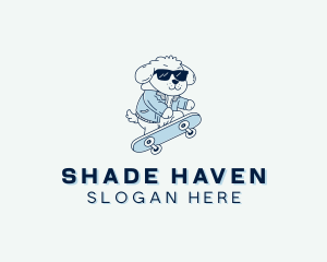 Sunglasses Dog Skateboard logo design