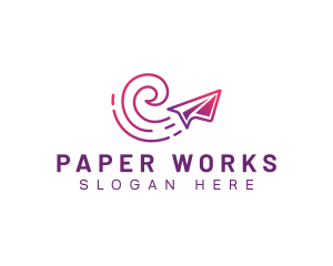 Paper Plane Travel Aviation logo design