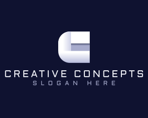 Creative Origami Letter C logo design