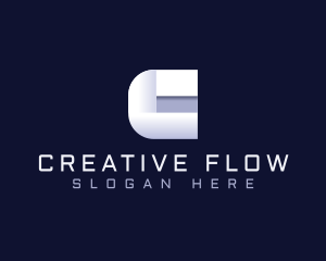 Creative Origami Letter C logo design