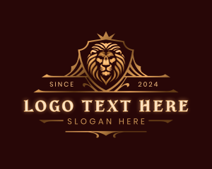 Elegant Lion Crest Shield logo