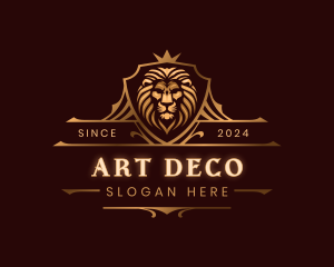 Elegant Lion Crest Shield logo design