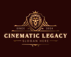Elegant Lion Crest Shield logo