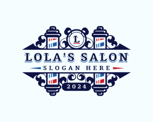 Barber Haircut Pole logo design