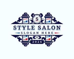 Barber Haircut Pole logo design
