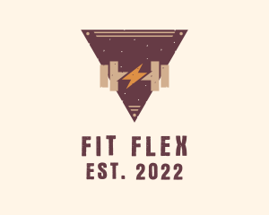 Thunder Dumbbell Badge logo design