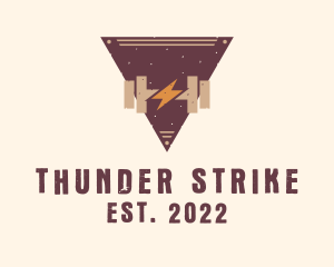 Thunder Dumbbell Badge logo design