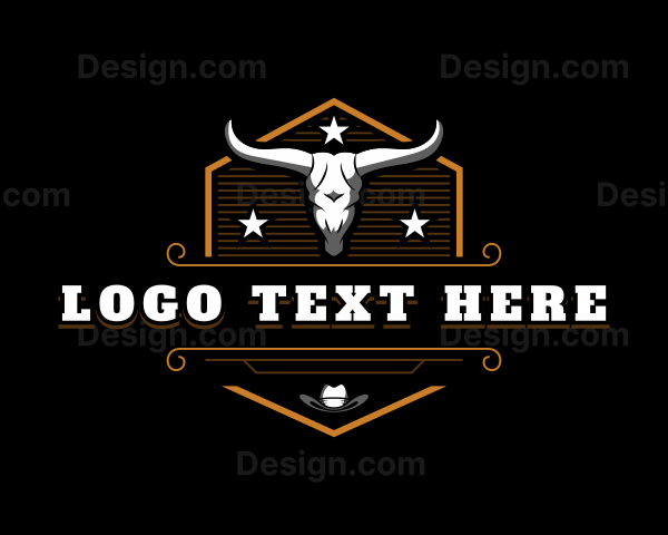 Rustic Bull Horn Logo