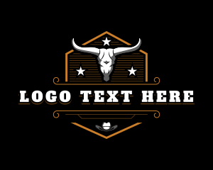 Rustic Bull Horn logo