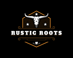 Rustic Bull Horn logo design