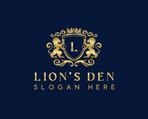 Premium Crown Lion logo design