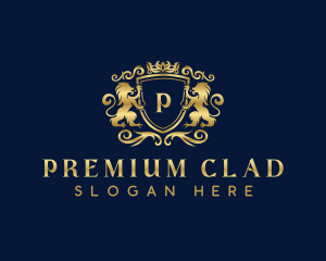 Premium Crown Lion logo design