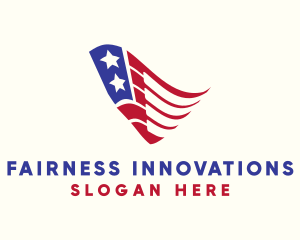 Star Stripe Flag Wave logo design