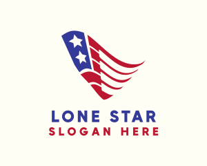 Star Stripe Flag Wave logo design