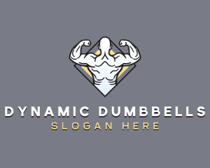 Muscular Man Bodybuilder logo