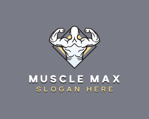 Muscular Man Bodybuilder logo