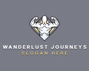 Muscular Man Bodybuilder logo design