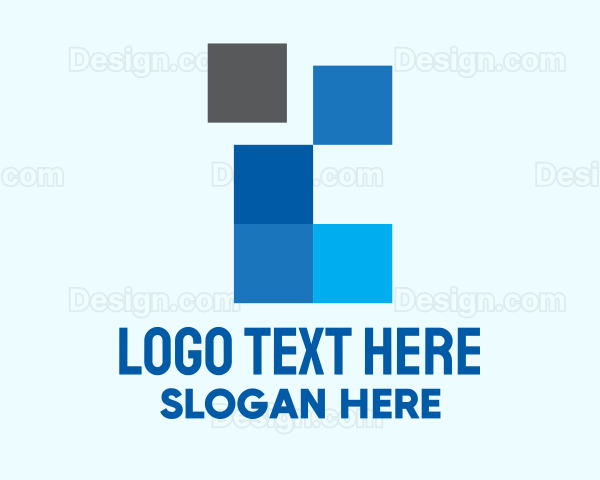 Blue Square Pixel Logo