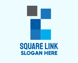 Blue Square Pixel logo design