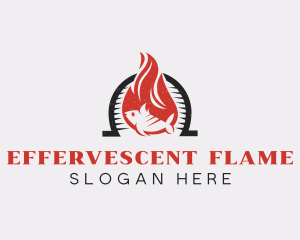 Flaming Fish Grill logo design